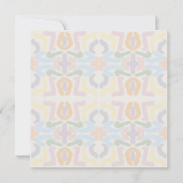 Tarjeta Watercolor Pastel Brushstrokes On Cloud White (Anverso)