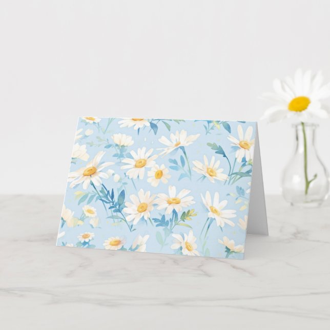 Tarjeta Watercolor Pastel Daisies (Planta pequeña)