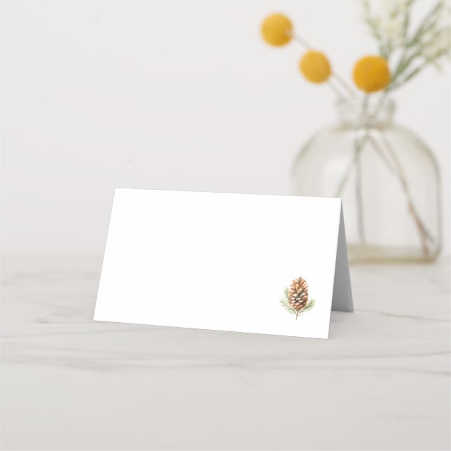 Tarjeta Watercolor Pine Cone Place (Anverso)