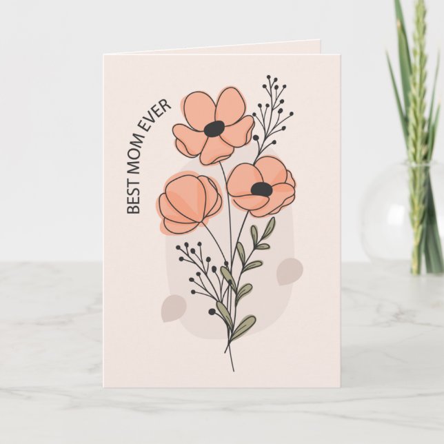 Tarjeta Watercolor Poppy Mother's Day Greeting Card (Anverso)
