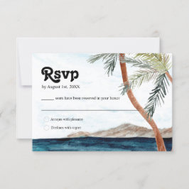 Tarjeta Watercolor Punta Cana Tropical Beach RSVP