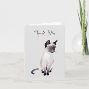 Tarjeta Watercolor Siamese Cat