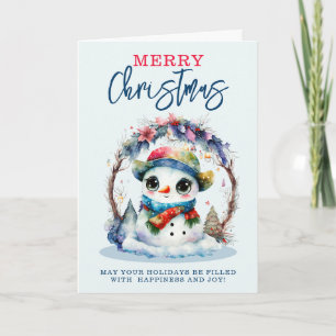 Tarjeta Watercolor Snowman