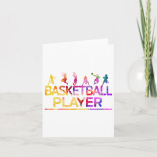 Tarjeta Watercolor Sport Baloncestista