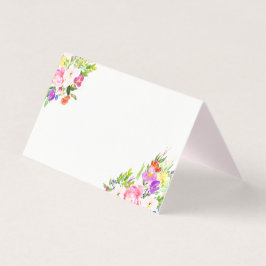 Tarjeta Watercolor Spring Blooms Floral Place Cards II