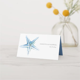 Tarjeta Watercolor Starfish Beach Wedding Place
