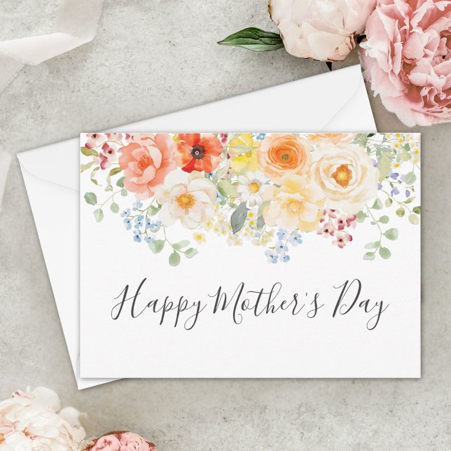 Tarjeta Watercolor Sunny Floral Mother's Day (Subido por el creador)