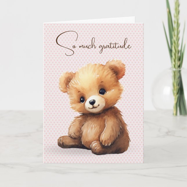 Tarjeta Watercolor Teddy Bear Friendship (Anverso)
