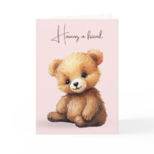 Watercolor Teddy Bear Friendship