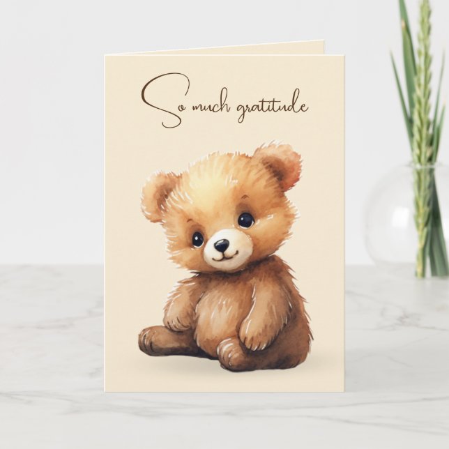 Tarjeta Watercolor Teddy Bear Friendship (Anverso)