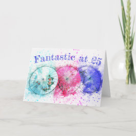 Tarjeta Watercolor Tropical Drink Umbrellas 25º cumpleaños