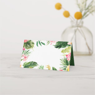 Tarjeta Watercolor Tropical Floral Frame Place