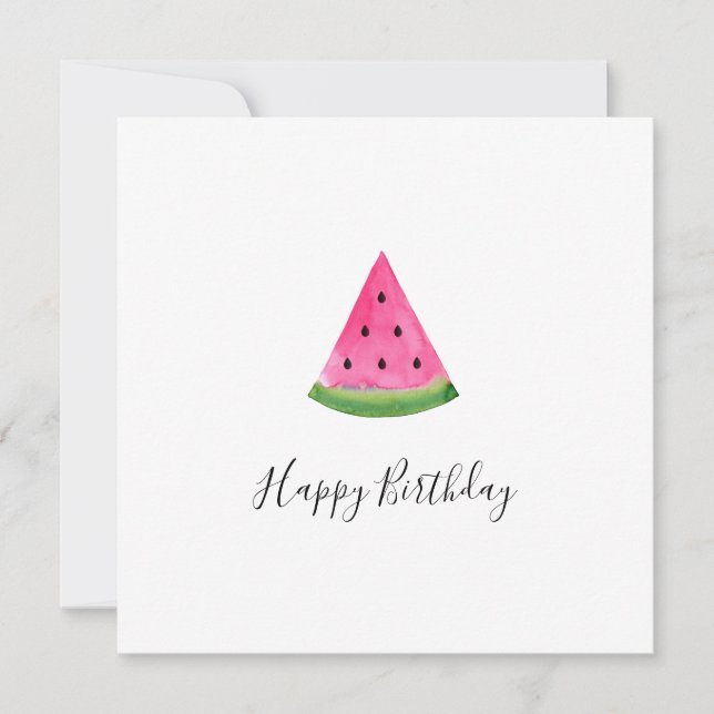 Tarjeta Watercolor Watermelon Wedge (Anverso)