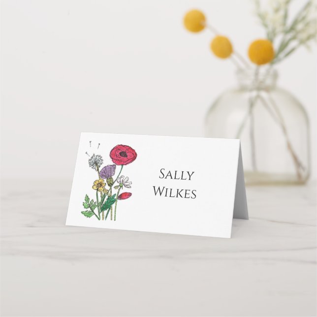 Tarjeta Watercolor Wildflower Place (Anverso)