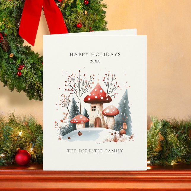 Tarjeta Watercolor Woodland Feliz Festividad Saludo (Subido por el creador)
