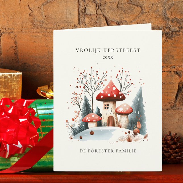 Tarjeta Watercolor Woodland Vrolijk Kerstfeest Saludo (Subido por el creador)
