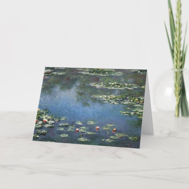 Tarjeta Waterlilies por Claude Monet, Flores de época (Anverso)