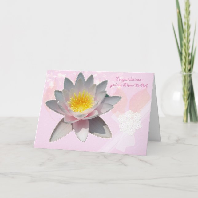 Tarjeta Waterlily rosado Mamá-A-Es enhorabuena (Anverso)