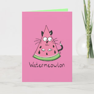 Tarjeta Watermelon Cat Cute Kids