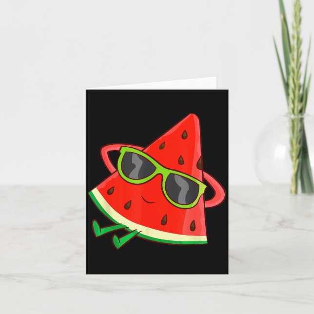 Tarjeta Watermelon Summer Melon With Sungles Funny Waterme (Anverso)
