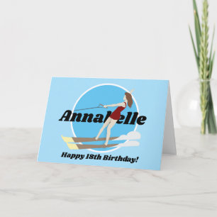 Tarjeta Waterski de estilo vintage