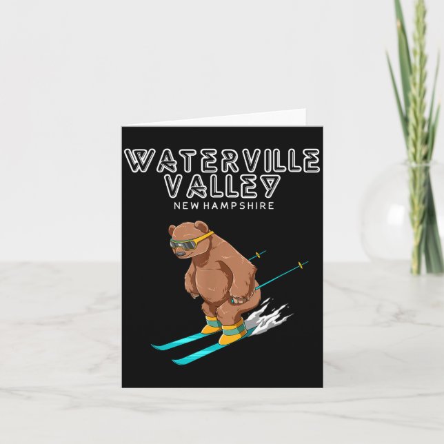 Tarjeta Waterville Valley New Hampshire - Funny Ski Grizzl (Anverso)