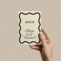 Waved Frame Black and Natural Bridesmaid Propuesta