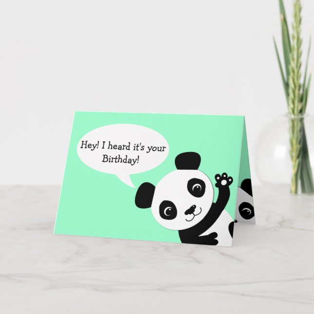 Tarjeta Waving Panda Birthday card (Anverso)