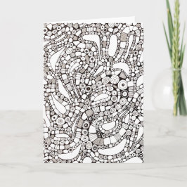 Tarjeta Wavy Bendy Circles Square Abstract Pen Drawing
