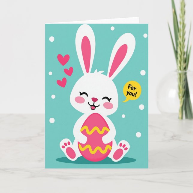 Tarjeta Wavy Egg Bunny For You Card (Anverso)