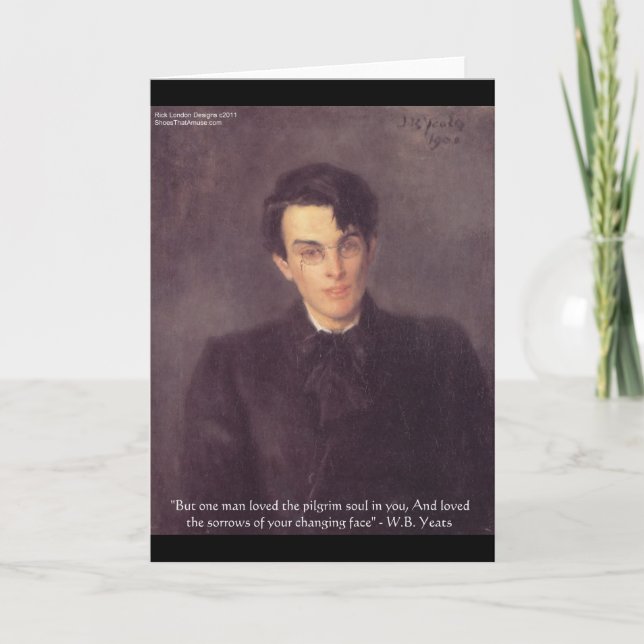 Tarjeta WB Yeats "Alma de peregrino" Cita de amor regalos  (Anverso)