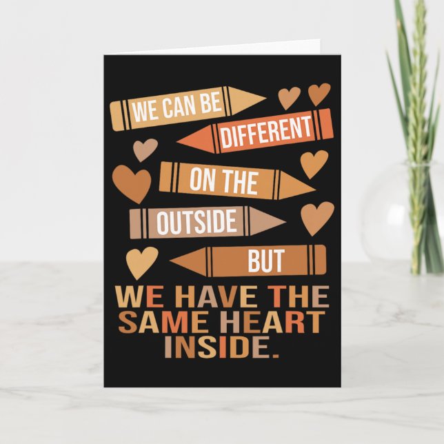 Tarjeta We Have The Same Heart Inside Unity Black History  (Anverso)