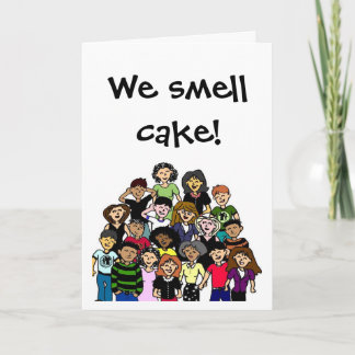 Tarjeta "We smell cake!" birthday card
