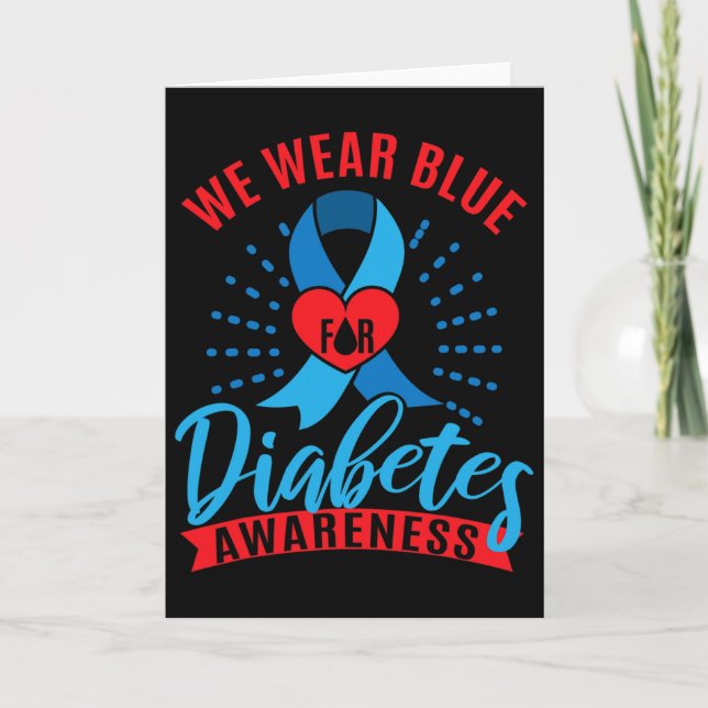 Tarjeta We Wear Blue For Diabetes Awareness  (Anverso)