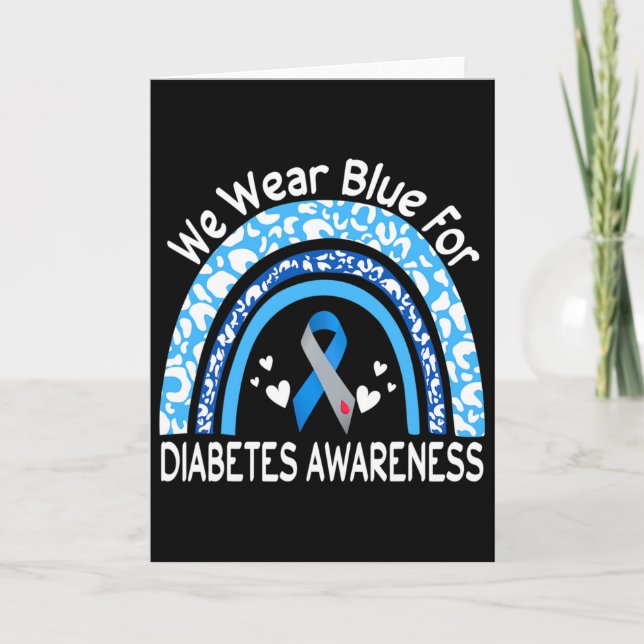 Tarjeta We Wear Blue For Diabetes Awareness Rainbow Leopar (Anverso)