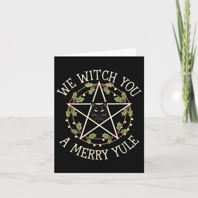 Tarjeta We Witch You A Merry Yule Winter Solstice Christma (Anverso)