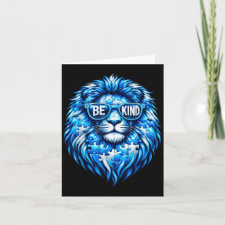 Tarjeta Wear Blue Autism Awareness Puzzle Lion Be Kind Men