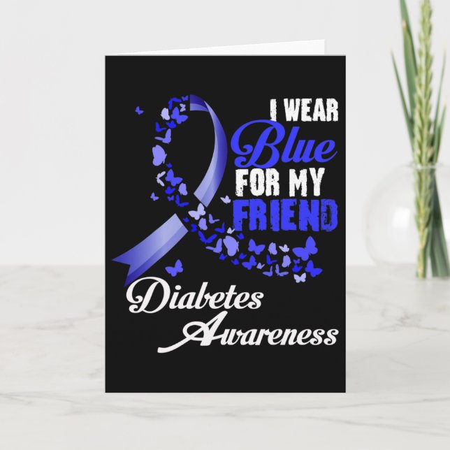 Tarjeta Wear Blue For My Friend T1d Diabetes Awareness Blu (Anverso)