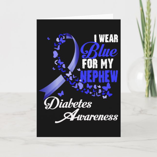 Tarjeta Wear Blue For My Nephew T1d Diabetes Awareness Blu (Anverso)