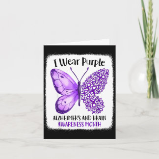 Tarjeta Wear purple alzheimer's and brain awareness month