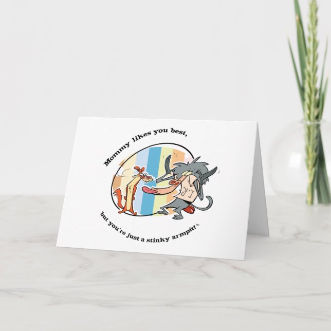 Tarjeta Weasel & Baboon "Mommy Likes You Best" (Anverso)