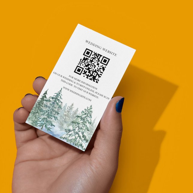 Tarjeta web botánica de Pine Trees Lantern (Winter Rustic Pine Trees Lantern Botanical Wedding Party Supplies)