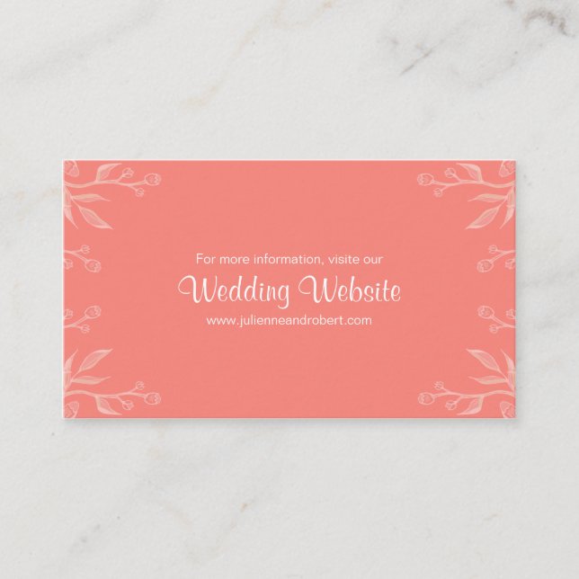 Tarjeta web Coral Simple Elegant Wedding (Anverso)