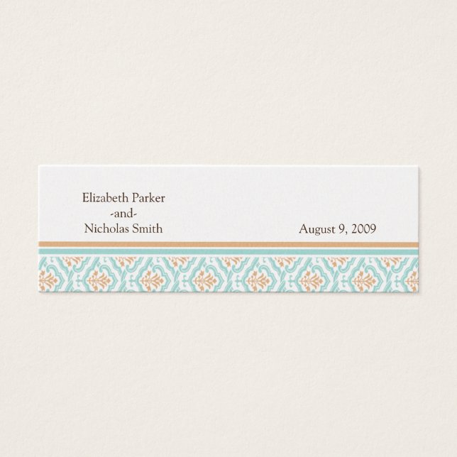 Tarjeta web Damask Wallpaper Floral Boda (Frente)