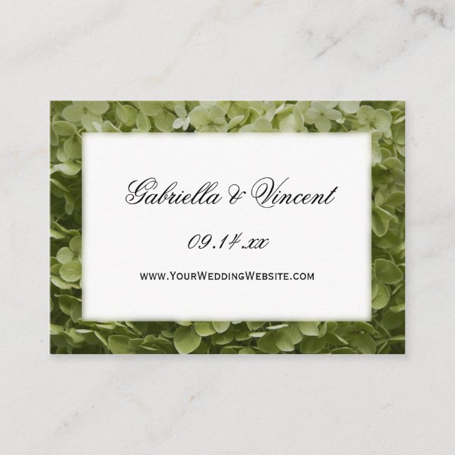 Tarjeta web de Annabelle Hydrangea Boda (Anverso)