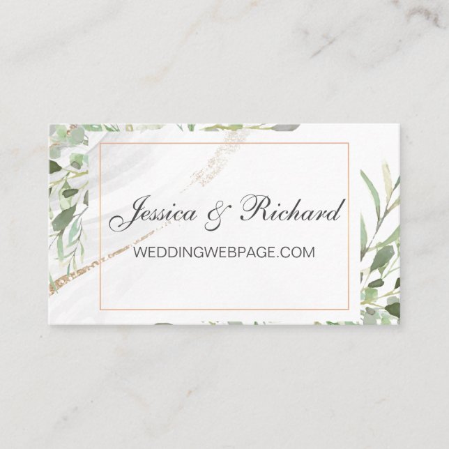 Tarjeta web de Boda de acuarela (Anverso)