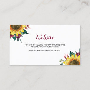Tarjeta web de Boda de floral de girasol acuático