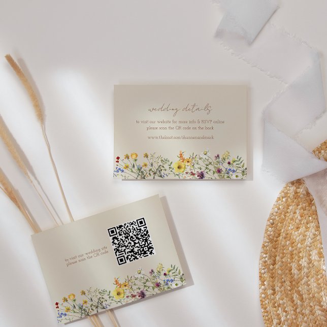 Tarjeta web de Boda de flores silvestres con códig (Subido por el creador)