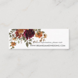 Tarjeta web de Boda floral de Naranja quemado de B