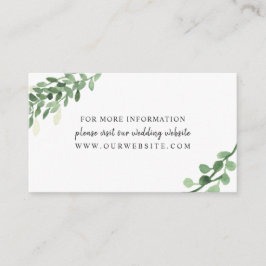 Tarjeta web de información del boda de vegetación 